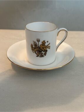 Vintage Tuscan/Royal Tuscan Zodiac Aquarius  Demitasse Cup & Saucer
